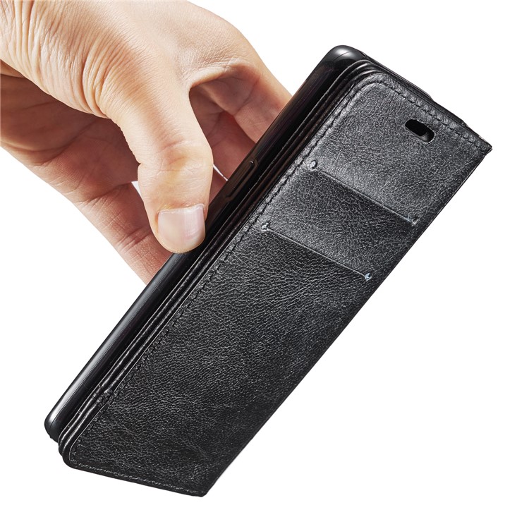 Splicing PU Leather Card Holder Auto-absorbed Case with Lanyard for Samsung Galaxy S9 SM-G960 - Black-12
