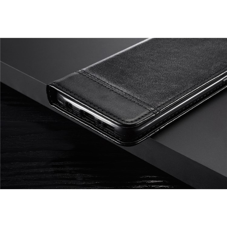 Splicing PU Leather Card Holder Auto-absorbed Case with Lanyard for Samsung Galaxy S9 SM-G960 - Black-20