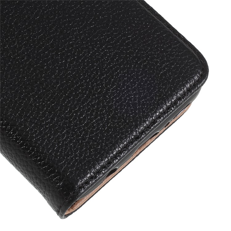 Litchi Texture Genuine Leather Wallet Stand Case for Samsung Galaxy S9 SM-G960 - Black-4