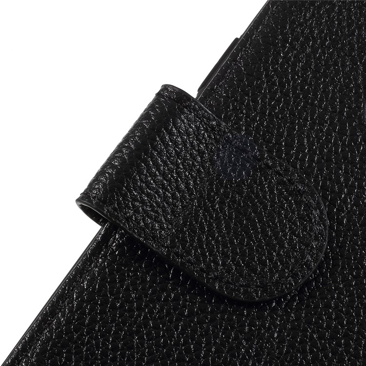 Litchi Texture Genuine Leather Wallet Stand Case for Samsung Galaxy S9 SM-G960 - Black-7