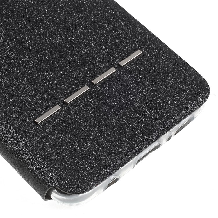 View Window PU Leather Case with Touch Slide Button for Samsung Galaxy S9 SM-G960 - Black-4