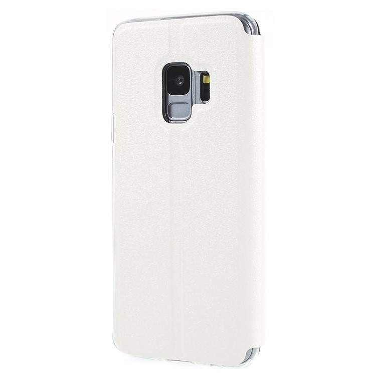 View Window Touch Slide PU Leather Cover for Samsung Galaxy S9 SM-G960 - White-3