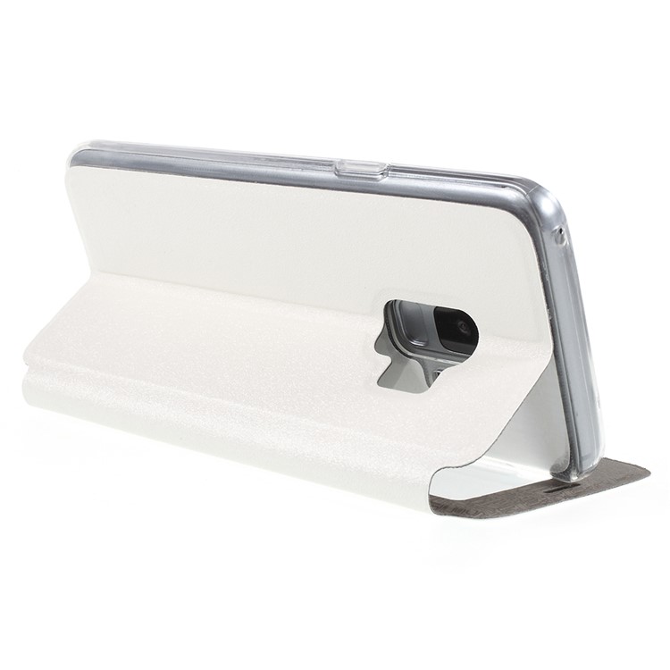 View Window Touch Slide PU Leather Cover for Samsung Galaxy S9 SM-G960 - White-5