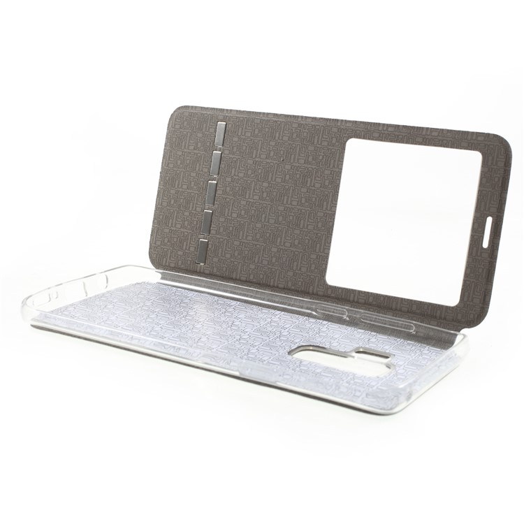 Touch Slide View Window Stand Leather Shell for Samsung Galaxy S9 Plus SM-G965 - White-6