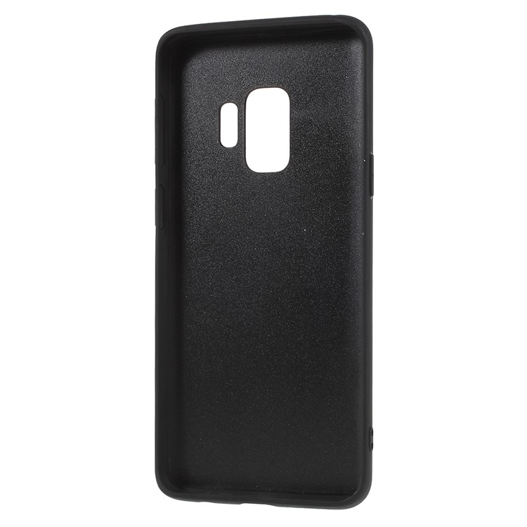 FIERRE SHANN Card Slot PU Leather Skin TPU Phone Cover with Kickstand for Samsung Galaxy S9 - Black-9