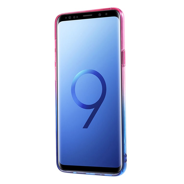 Gradient Color Glittery Powder TPU Back Case with Sliding Kickstand for Samsung Galaxy S9+ SM-G965 - Rose / Blue-2
