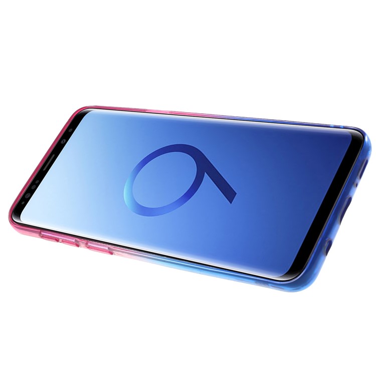 Gradient Color Glittery Powder TPU Back Case with Sliding Kickstand for Samsung Galaxy S9+ SM-G965 - Rose / Blue-4