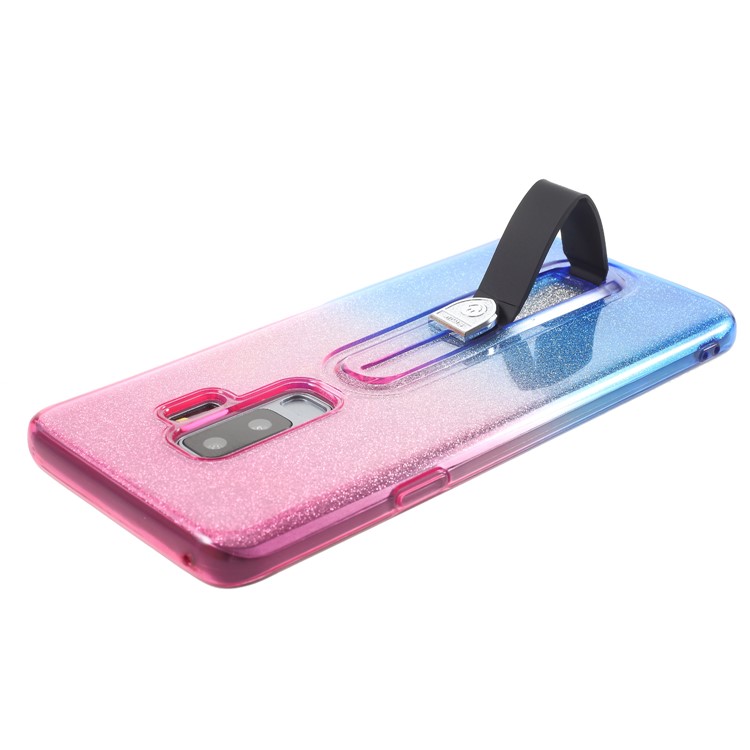 Gradient Color Glittery Powder TPU Back Case with Sliding Kickstand for Samsung Galaxy S9+ SM-G965 - Rose / Blue-6
