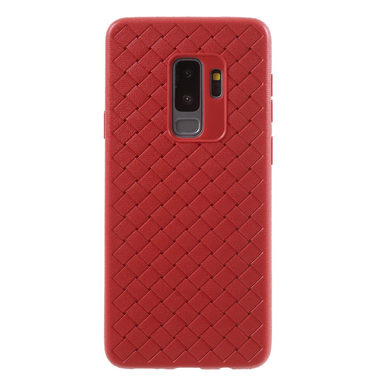 Woven Pattern TPU Ultra Thin Phone Back Cover for Samsung Galaxy S9 Plus G965 - Red-2