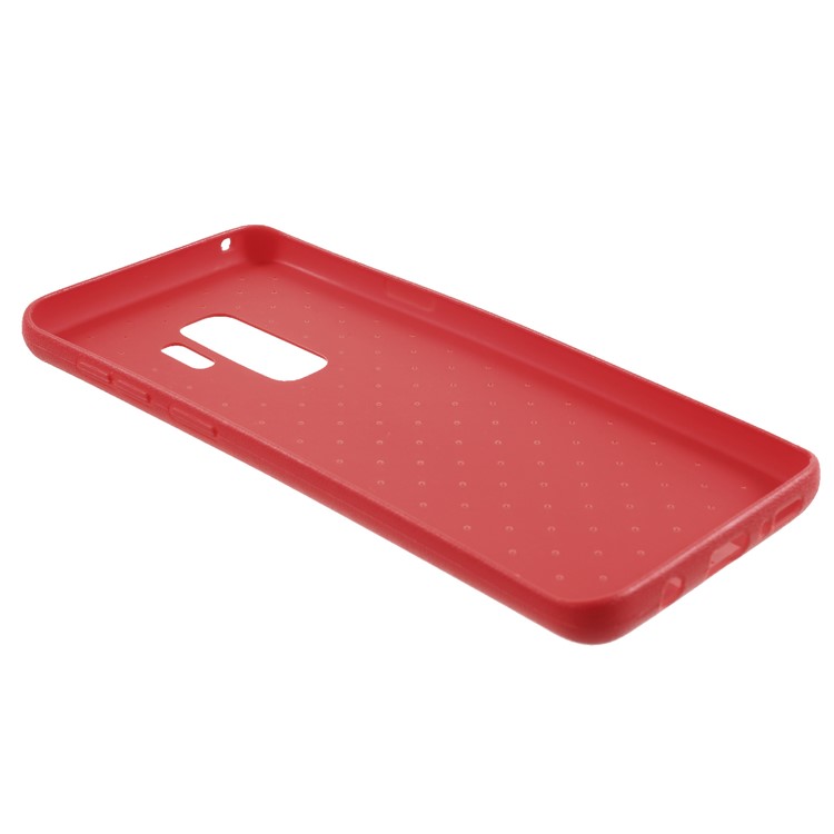 Woven Pattern TPU Ultra Thin Phone Back Cover for Samsung Galaxy S9 Plus G965 - Red-4