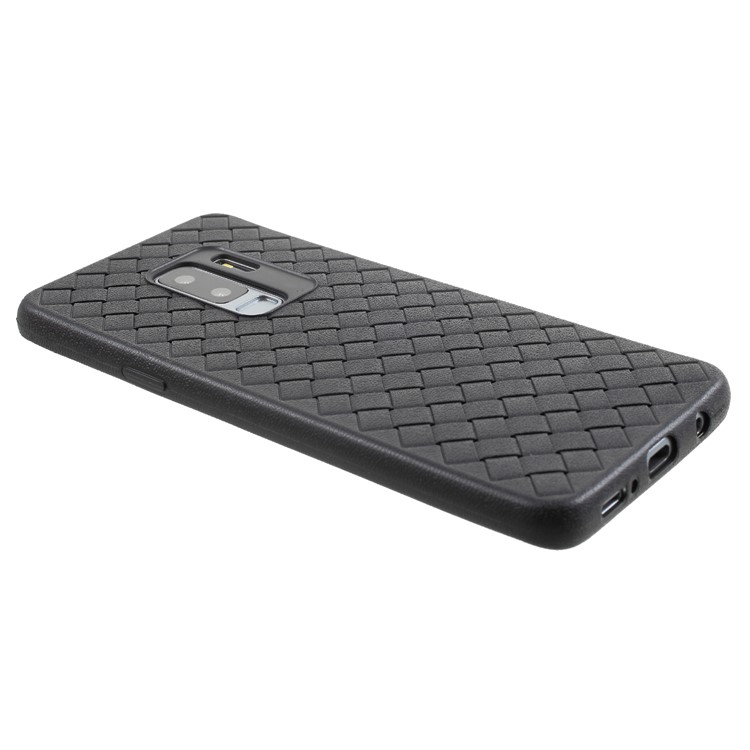 Woven Pattern TPU Lightweight Phone Case Accessory for Samsung Galaxy S9+ G965 - Black-4