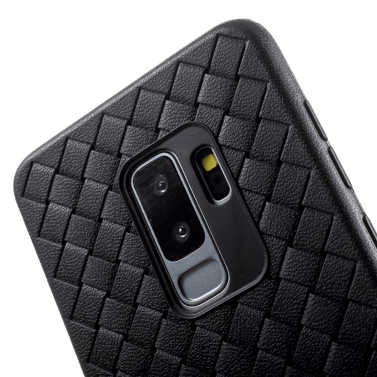 Woven Pattern TPU Lightweight Phone Case Accessory for Samsung Galaxy S9+ G965 - Black-6
