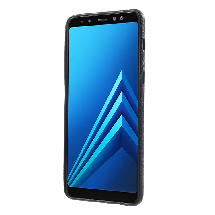 Woven Pattern TPU Ultra Thin Phone Back Shell for Samsung Galaxy A8 (2018) - Black-2