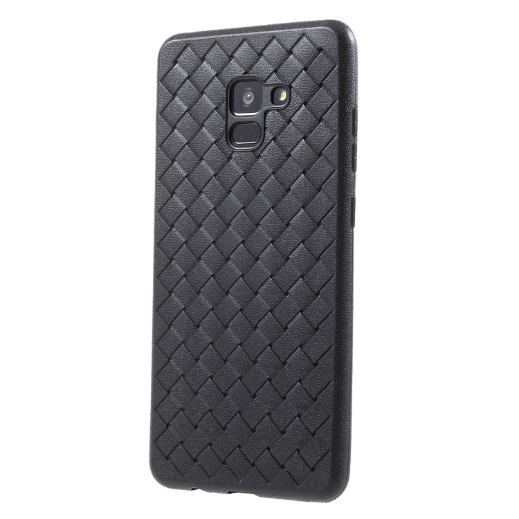 Woven Pattern TPU Ultra Thin Phone Back Shell for Samsung Galaxy A8 (2018) - Black-3