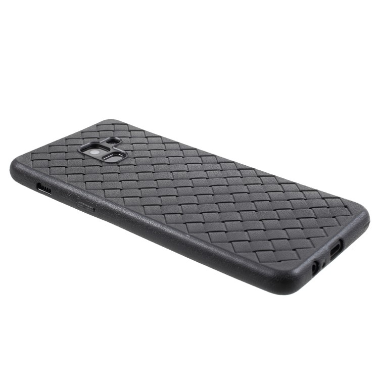 Woven Pattern TPU Ultra Thin Phone Back Shell for Samsung Galaxy A8 (2018) - Black-4
