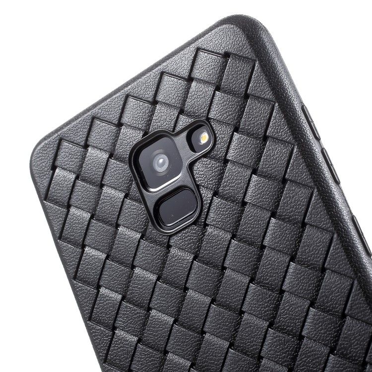 Woven Pattern TPU Ultra Thin Phone Back Shell for Samsung Galaxy A8 (2018) - Black-5