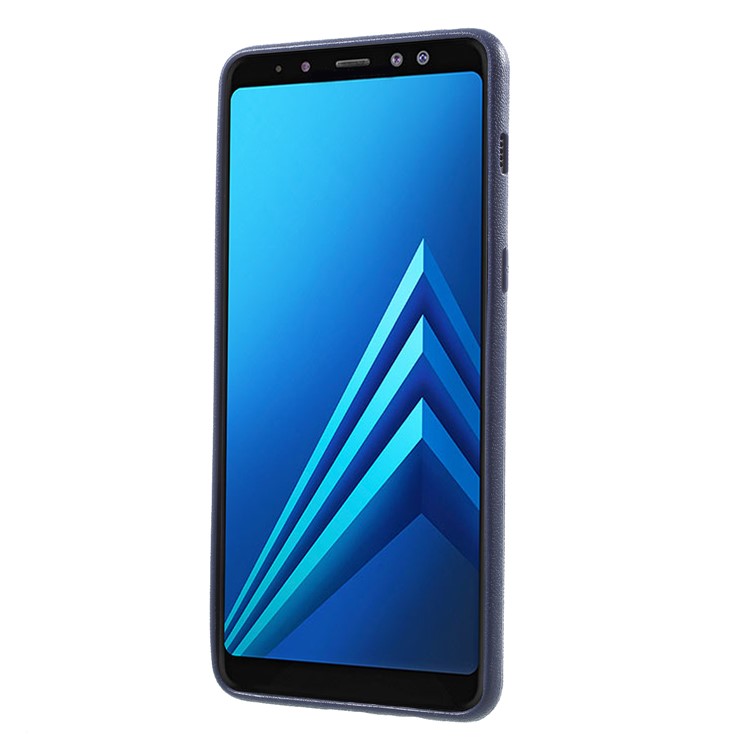 Patrón Tejido TPU Teléfono Ultrafino Nuevo Caso Para Samsung Galaxy A8 Plus (2018) - Azul-2