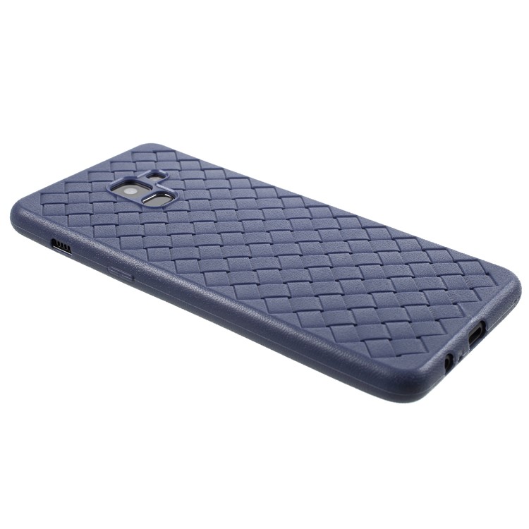Patrón Tejido TPU Teléfono Ultrafino Nuevo Caso Para Samsung Galaxy A8 Plus (2018) - Azul-4
