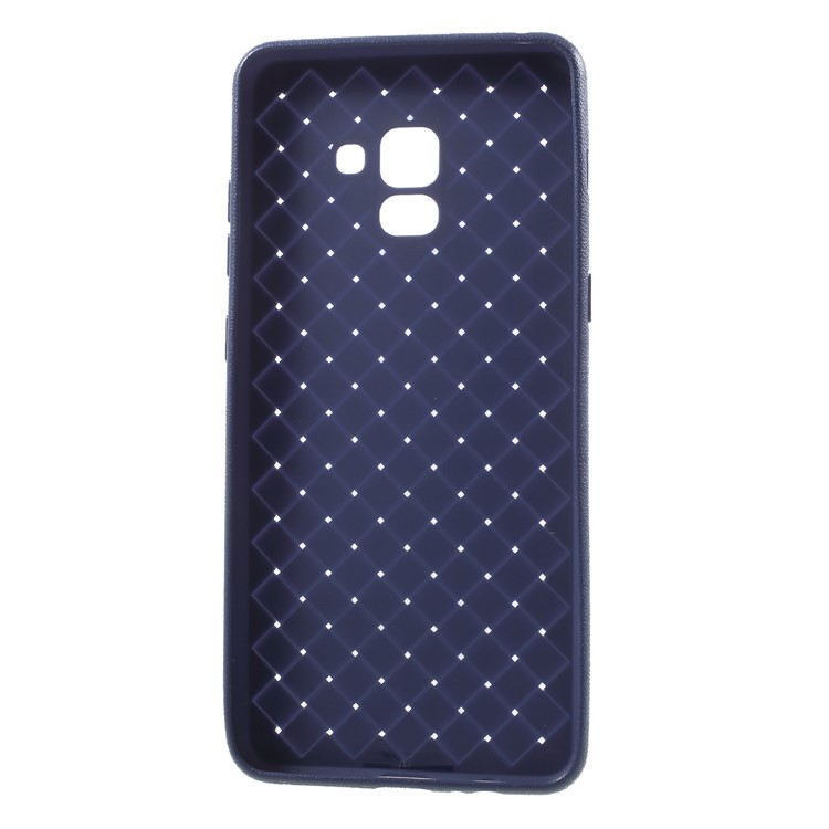 Patrón Tejido TPU Teléfono Ultrafino Nuevo Caso Para Samsung Galaxy A8 Plus (2018) - Azul-5