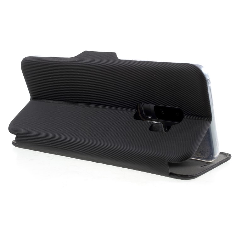 Shell Style Card Holder Stand Leather Case for Samsung Galaxy S9+ G965 - Black-5