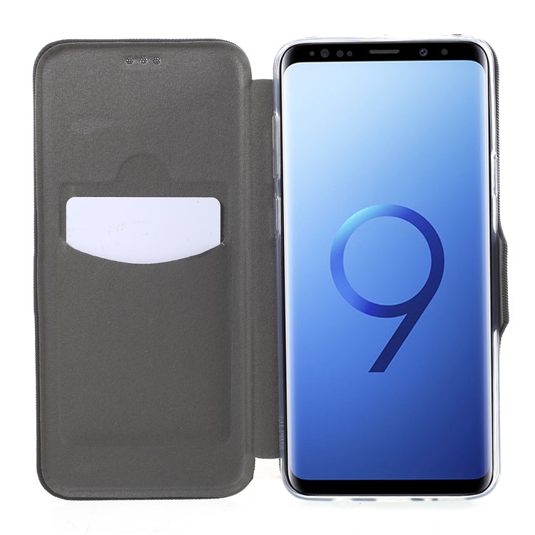 Shell Style Card Holder Stand Leather Case for Samsung Galaxy S9+ G965 - Black-6