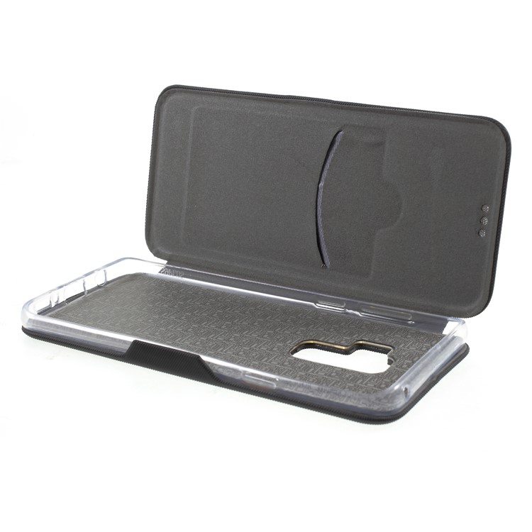 Shell Style Card Holder Stand Leather Case for Samsung Galaxy S9+ G965 - Black-9