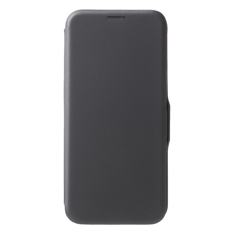 Shell Style Card Holder Stand Leather Cover for Samsung Galaxy S9+ G965 - Grey-1