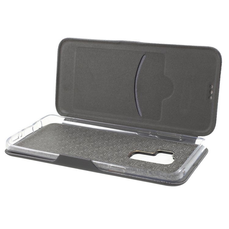 Shell Style Card Holder Stand Leather Cover for Samsung Galaxy S9+ G965 - Grey-6