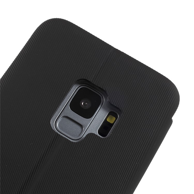 PU Leather Stand Phone Case with Card Holder for Samsung Galaxy S9 SM-G960 - Black-5