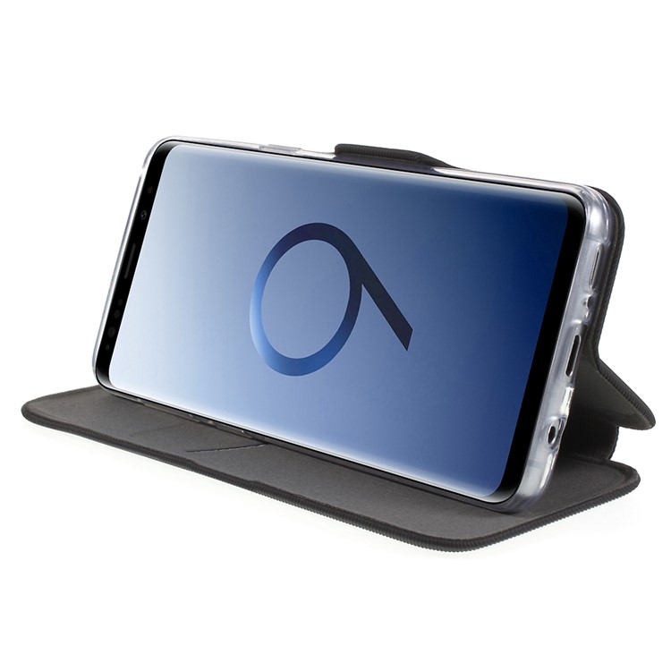 PU Leather Stand Phone Case with Card Holder for Samsung Galaxy S9 SM-G960 - Black-6