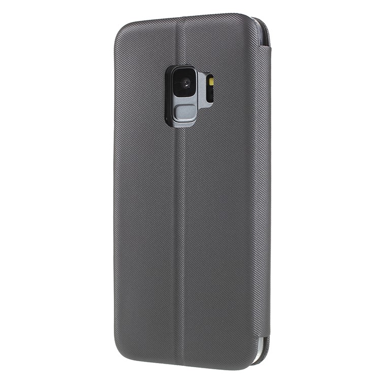 PU Leather Stand Phone Case with Card Slot for Samsung Galaxy S9 SM-G960 - Grey-3