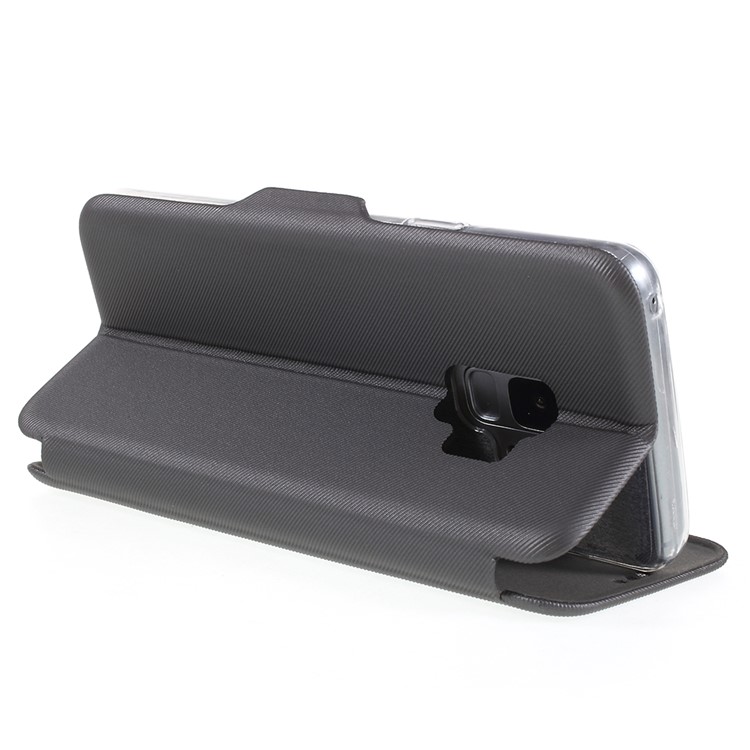 PU Leather Stand Phone Case with Card Slot for Samsung Galaxy S9 SM-G960 - Grey-5