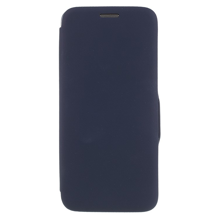 PU Leather Stand Phone Cover with Card Holder for Samsung Galaxy S9 SM-G960 - Dark Blue-1