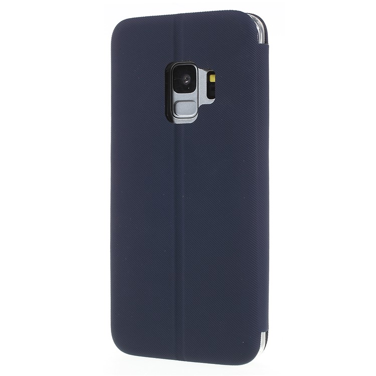 PU Leather Stand Phone Cover with Card Holder for Samsung Galaxy S9 SM-G960 - Dark Blue-3