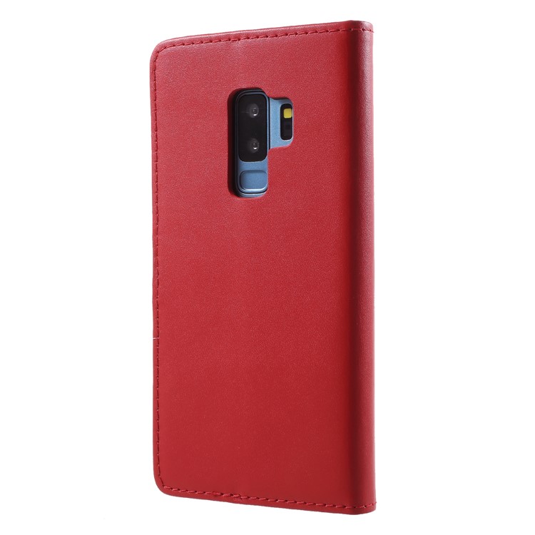 Split Leather Magnetic Wallet Stand Phone Shell for Samsung Galaxy S9 Plus SM-G965 - Red-2
