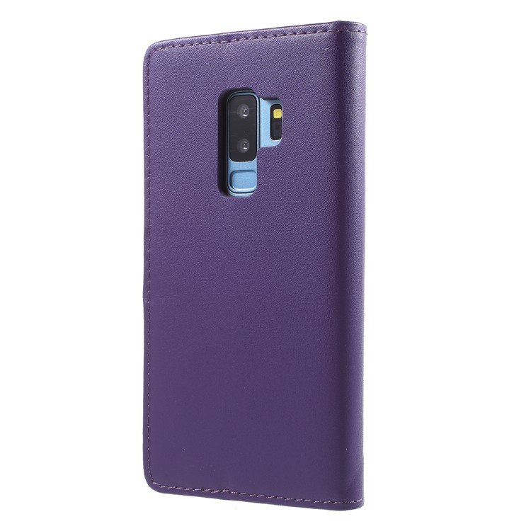 Split Leather Magnetic Wallet Stand Protective Case for Samsung Galaxy S9+ SM-G965 - Purple-2