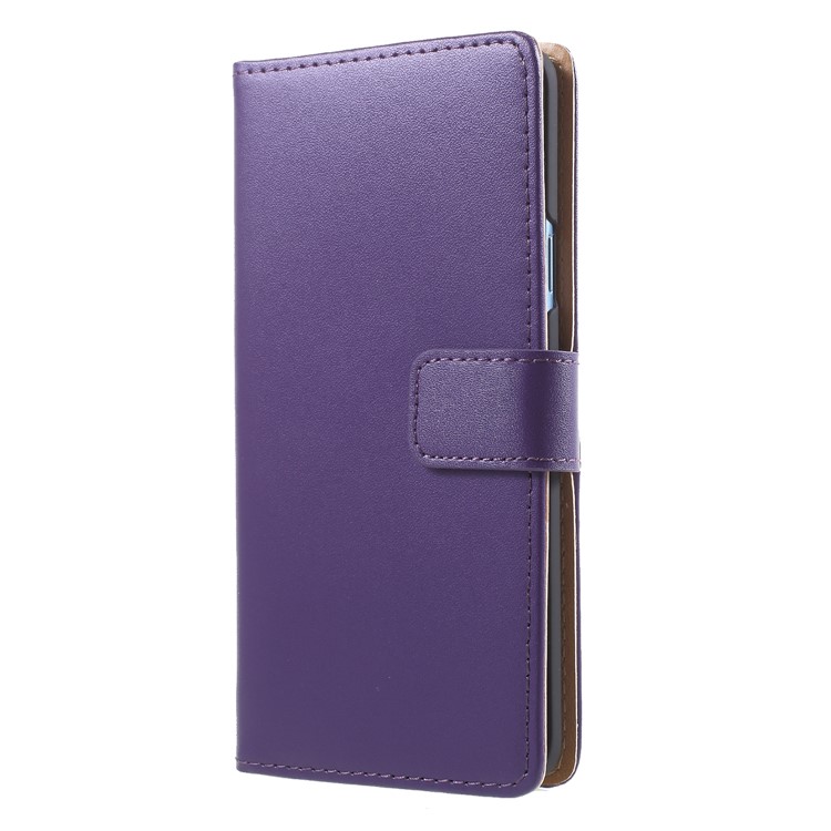 Split Leather Magnetic Wallet Stand Protective Case for Samsung Galaxy S9+ SM-G965 - Purple-3
