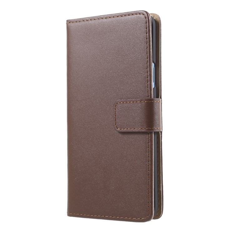 Split Leather Magnetic Wallet Stand Protective Casing for Samsung Galaxy S9+ SM-G965 - Brown-3