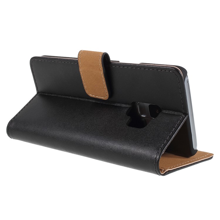 Split Leather Wallet Stand Cell Phone Case for Samsung Galaxy S9 SM-G960 - Black-9