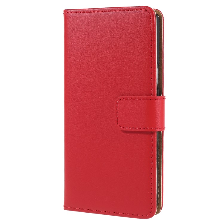 Split Leather Magnetic Wallet Mobile Phone Shell for Samsung Galaxy S9 SM-G960 - Red-2