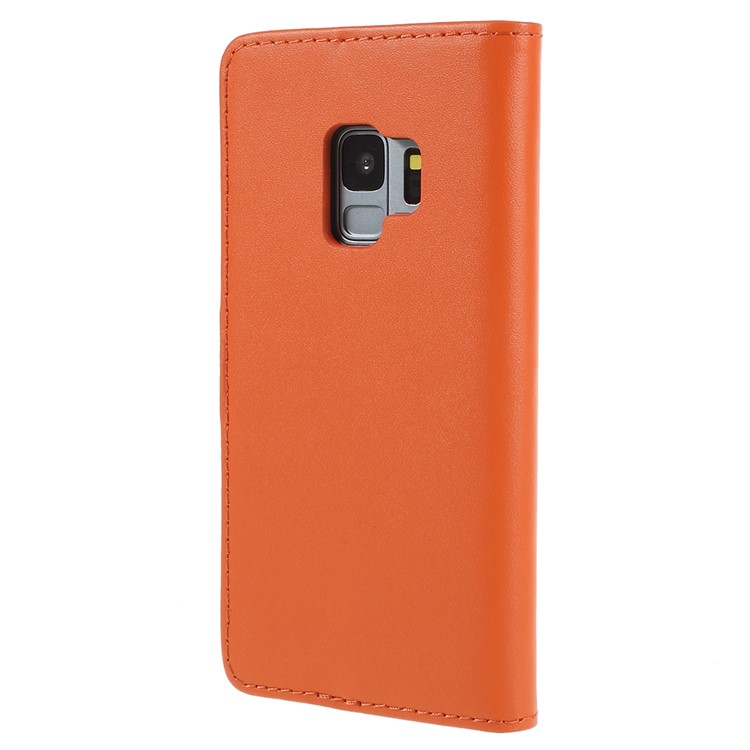Wallet Stand Split Leather Protection Phone Cover for Samsung Galaxy S9 SM-G960 - Orange-3