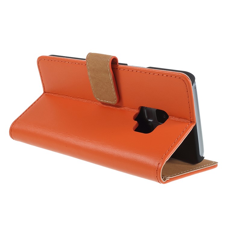 Wallet Stand Split Leather Protection Phone Cover for Samsung Galaxy S9 SM-G960 - Orange-5