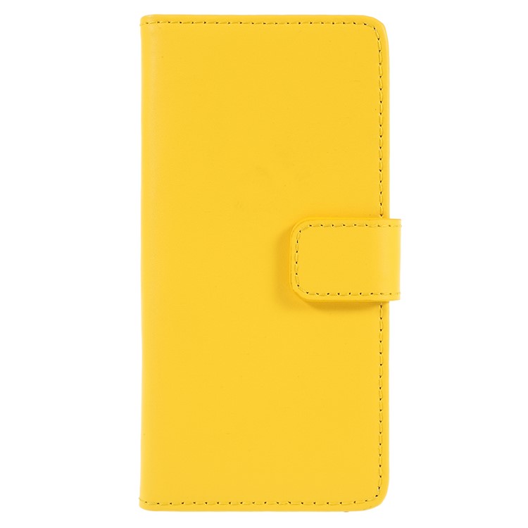 Folio Flip Split Leather Phone Shell with Stand for Samsung Galaxy S9 SM-G960 - Yellow-1