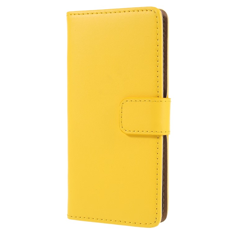 Folio Flip Split Leather Phone Shell with Stand for Samsung Galaxy S9 SM-G960 - Yellow-2