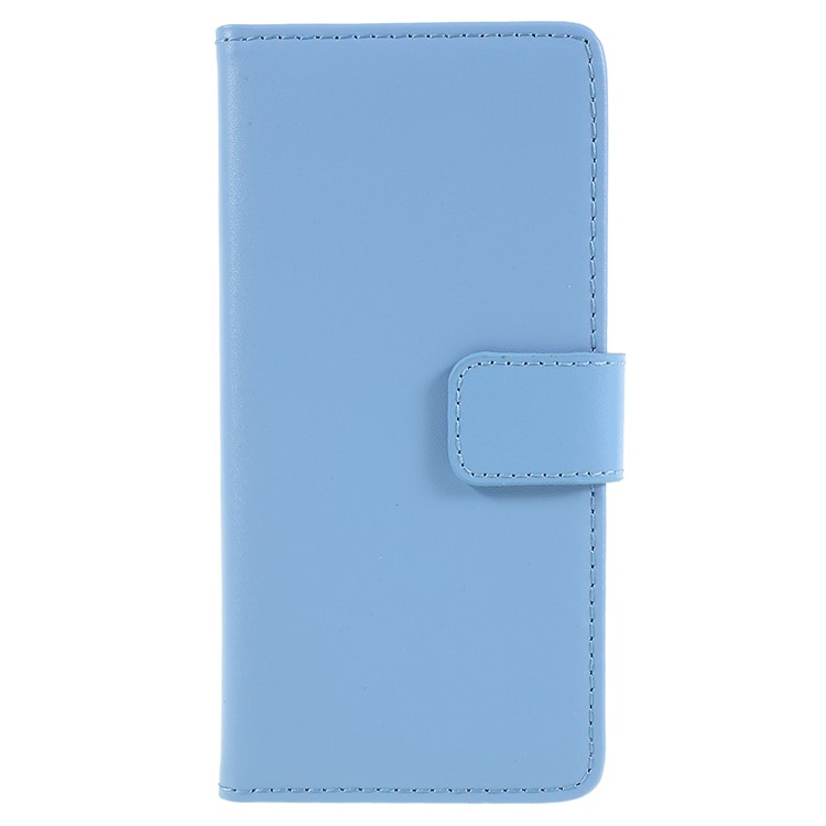 Split Leather Wallet Mobile Cover Shell with Stand for Samsung Galaxy S9 SM-G960 - Blue-1