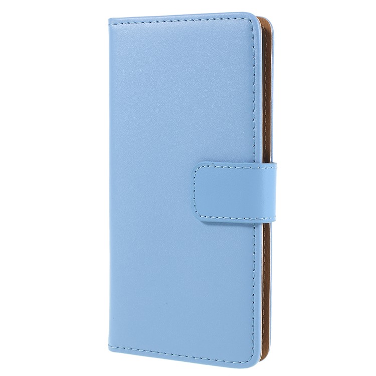 Split Leather Wallet Mobile Cover Shell with Stand for Samsung Galaxy S9 SM-G960 - Blue-2
