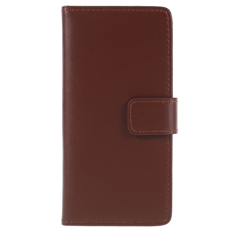Stand Wallet Split Leather Phone Case Accessory for Samsung Galaxy S9 SM-G960 - Brown-1