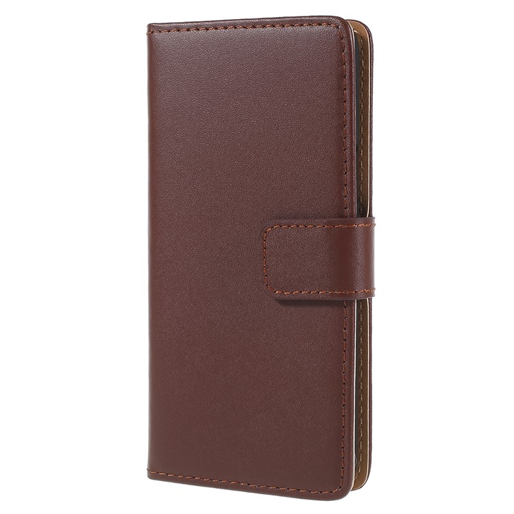 Stand Wallet Split Leather Phone Case Accessory for Samsung Galaxy S9 SM-G960 - Brown-2