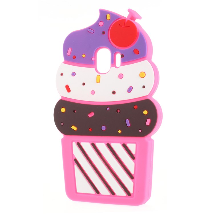 3D Cherry Ice Cream Silicone Back Cover for Samsung Galaxy J2 Pro 2018 - Rose-2