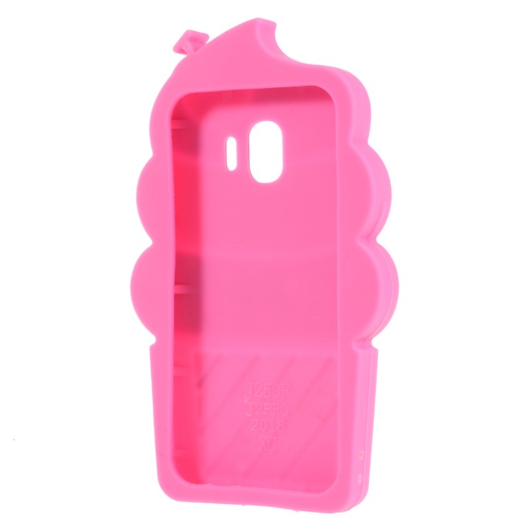 3D Cherry Ice Cream Silicone Back Cover for Samsung Galaxy J2 Pro 2018 - Rose-3